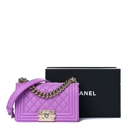 Chanel Caviar Quilted Small Boy Flap Violet 11 of 11