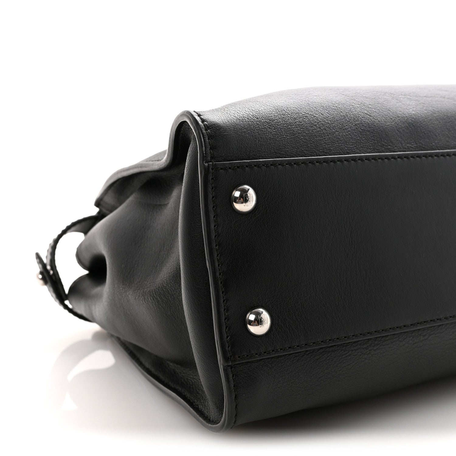Fendi Vitello Seta Snakeskin Crocodile Monster Eyes Medium Peekaboo Iconic Satchel Black Girasole 7 of 8