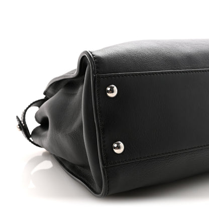 Fendi Vitello Seta Snakeskin Crocodile Monster Eyes Medium Peekaboo Iconic Satchel Black Girasole 7 of 8