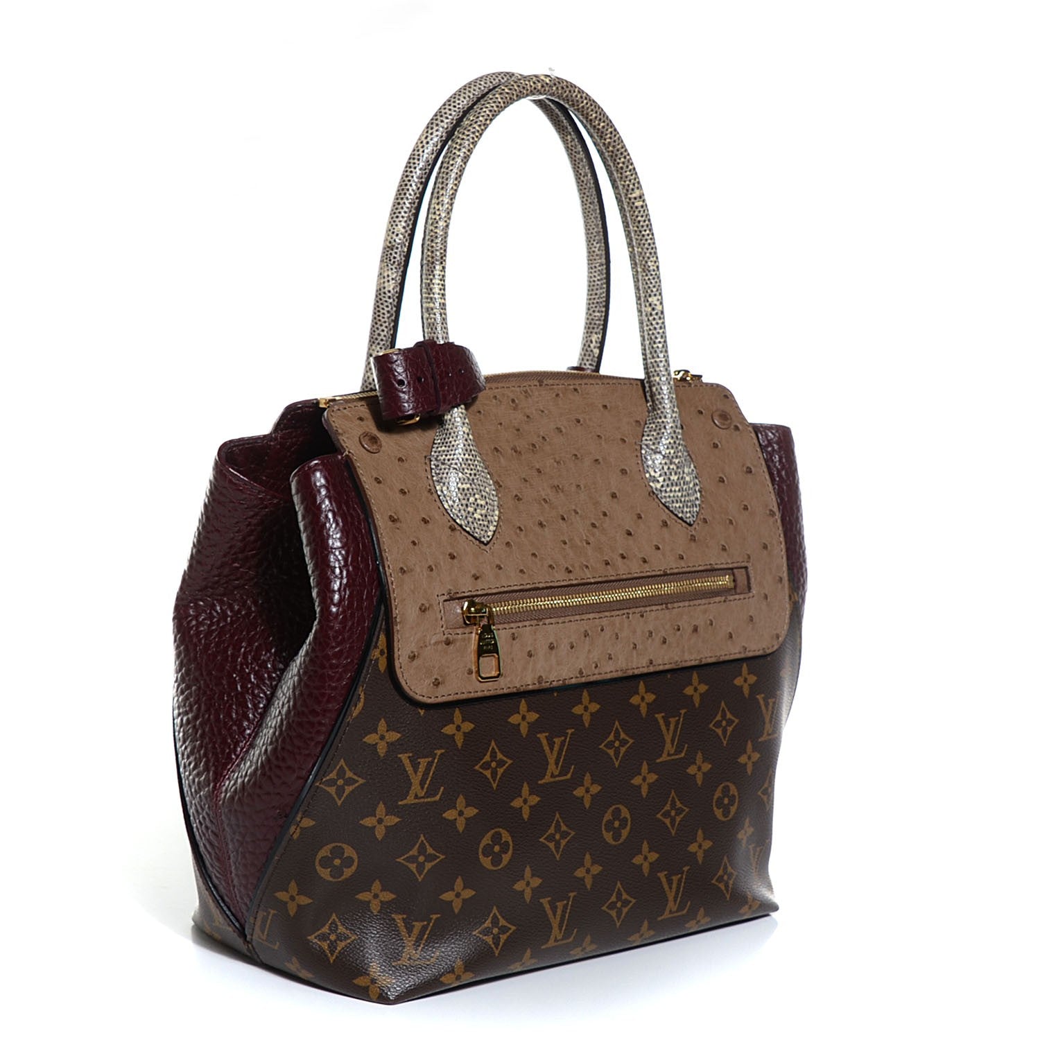 Louis Vuitton Ostrich Python Majestueux Tote MM Bordeaux 3 of 7