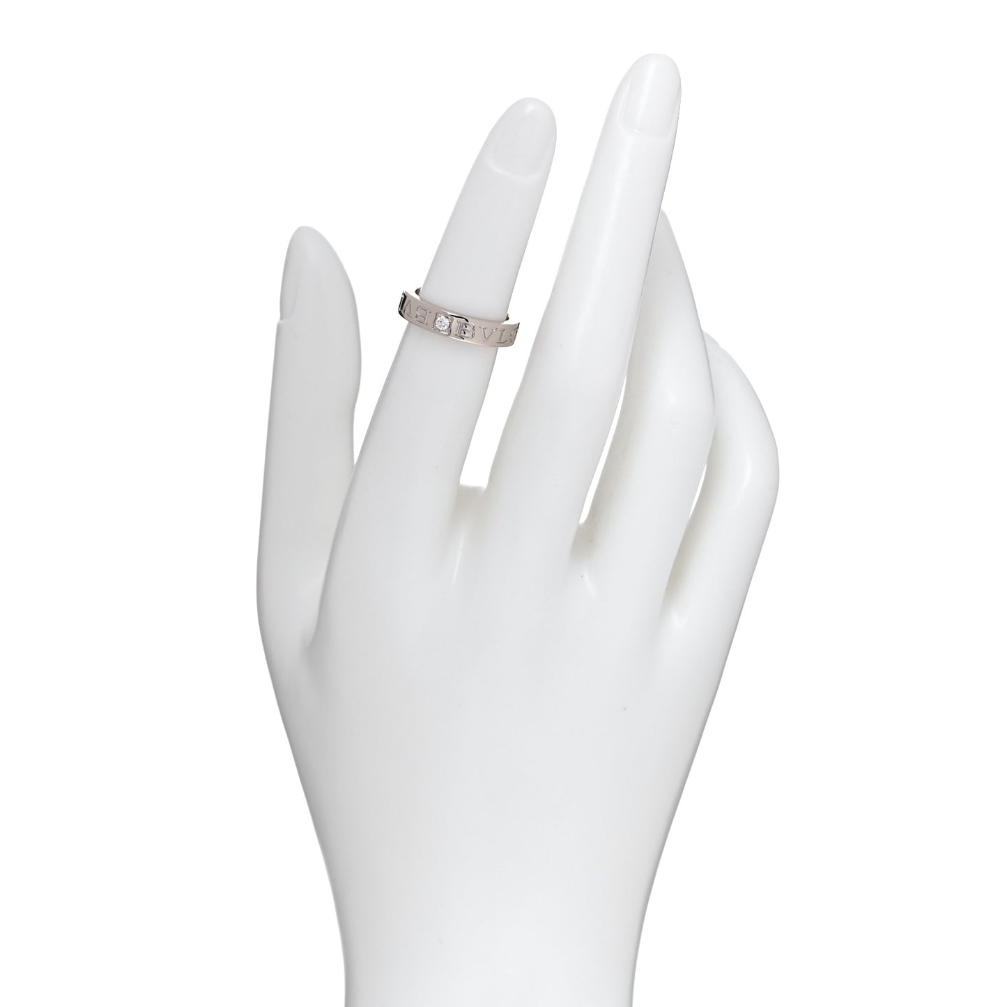 18K White Gold Diamond B.Zero1 Essential Band Ring 48 4.5