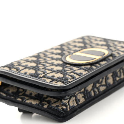 Christian Dior Oblique 30 Montaigne 2-In-1 Pouch Blue 9 of 10