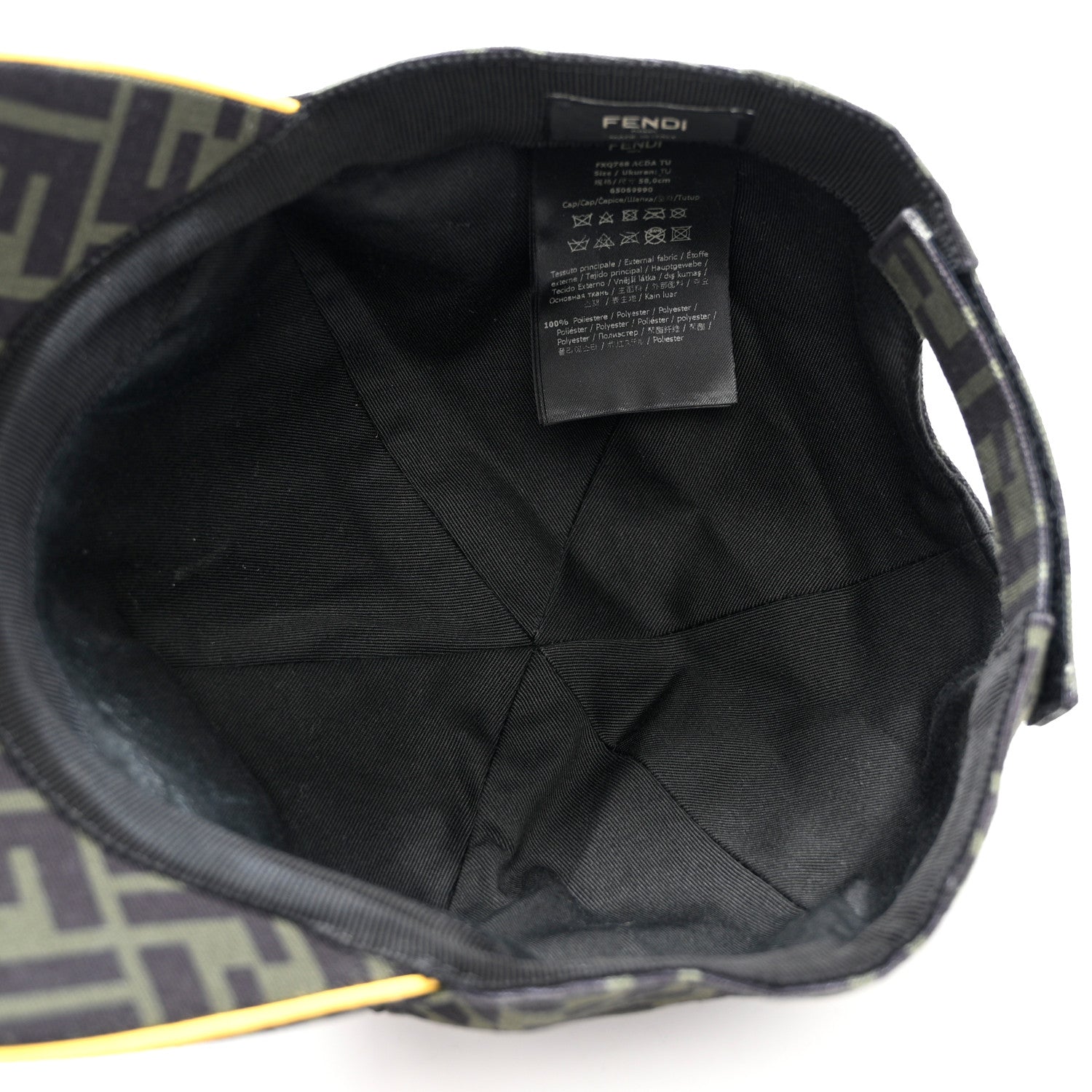 Fendi Canvas FF Reloaded Baseball Hat Tobacco Yellow 7 of 11