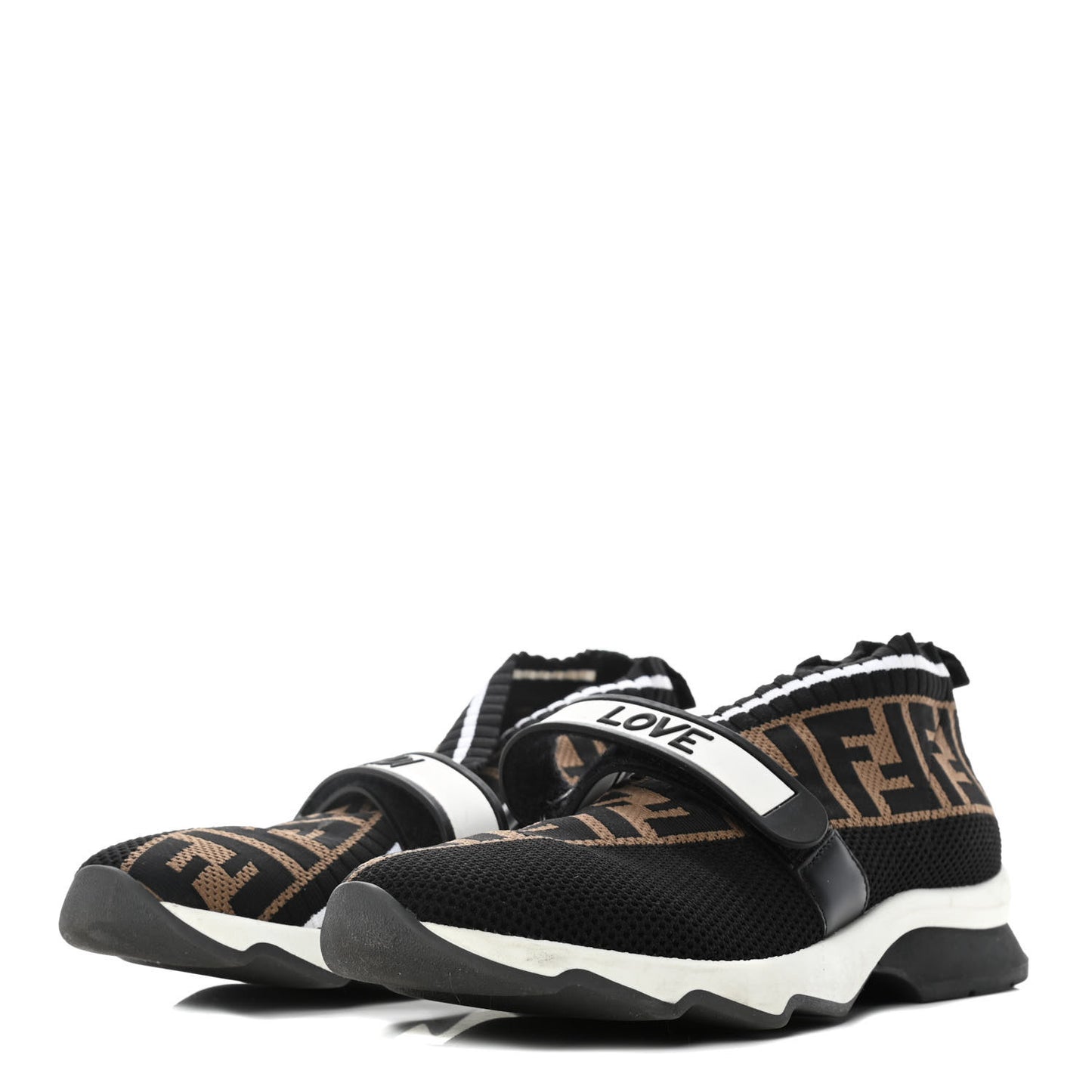 Stretch Yarn FF Stiff Band Rockoko Sneakers 39 Black White Tobacco