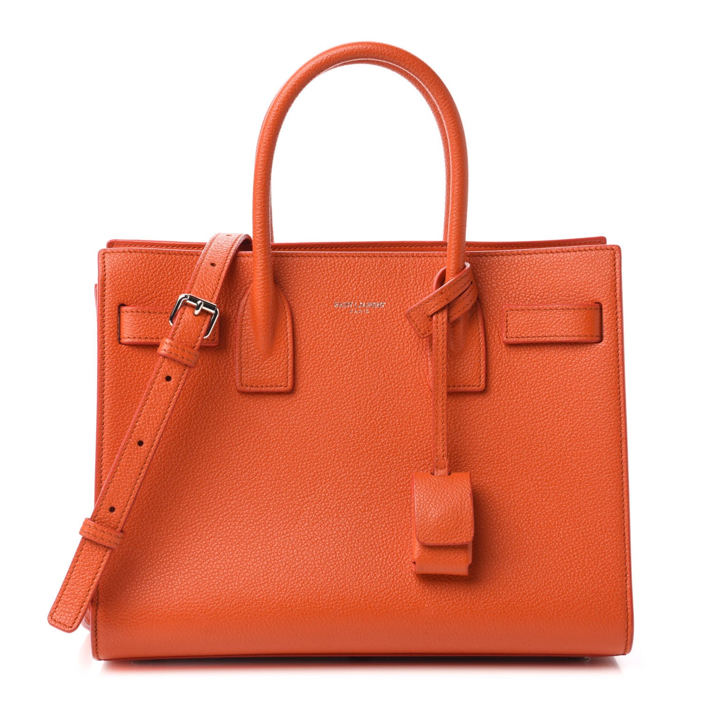 Grained Calfskin Baby Sac De Jour Mandarine
