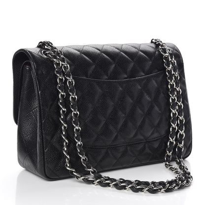 Chanel Caviar Quilted Jumbo Double Flap Black 3 of 10