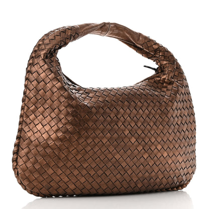 Bottega Veneta Metallic Nappa Intrecciato Medium Veneta Hobo Copper 3 of 9