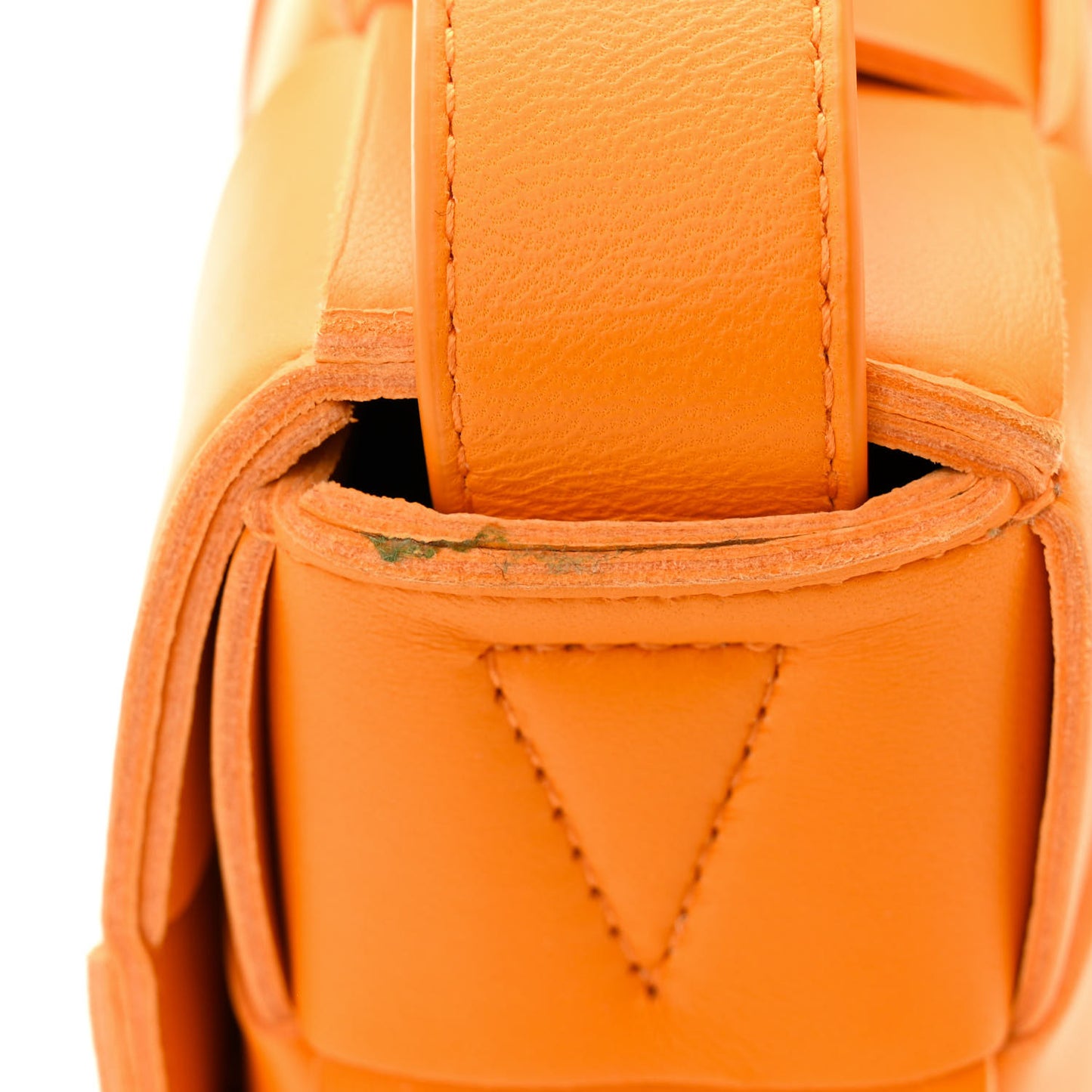 Lambskin Maxi Intrecciato Cassette Crossbody Bag Tangerine