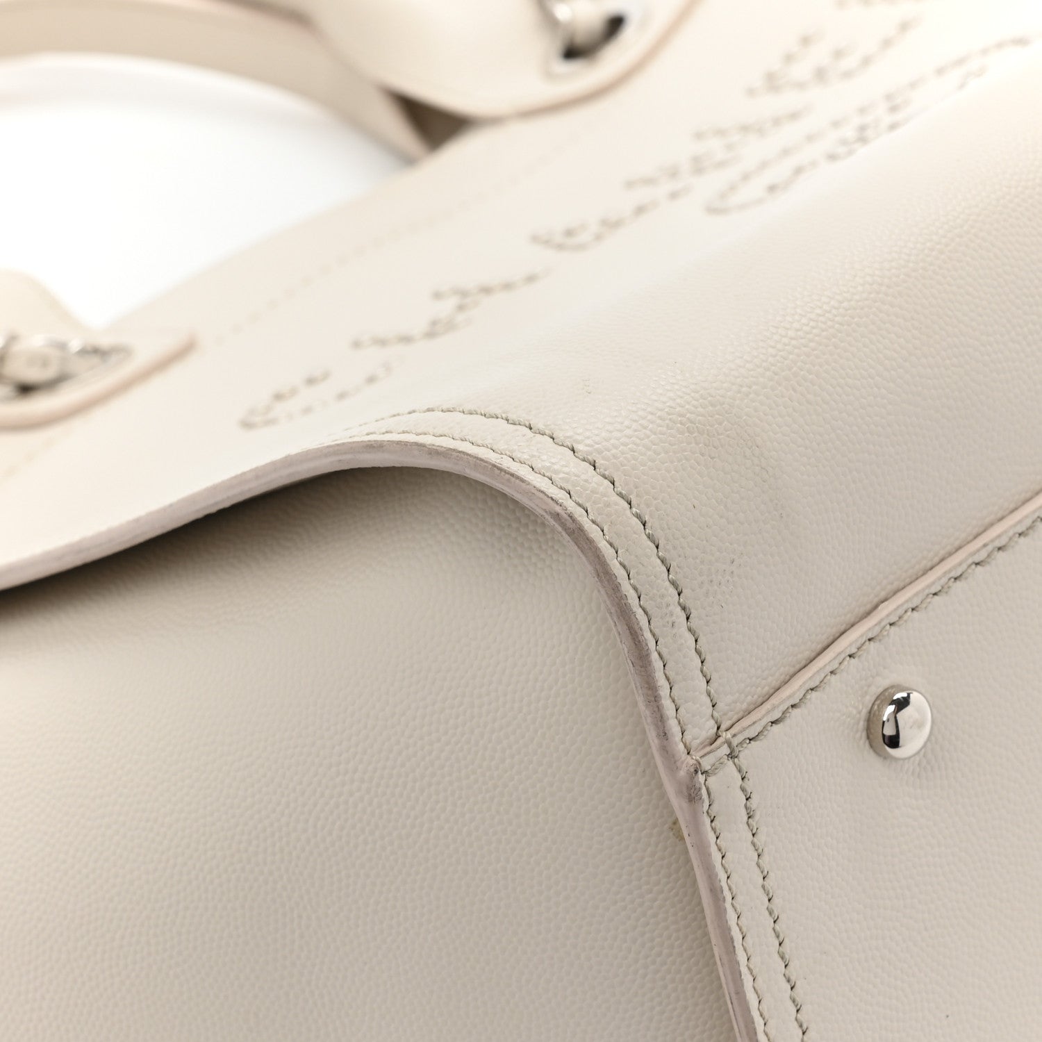 Chanel Caviar Medium Studded Deauville Tote White 11 of 15