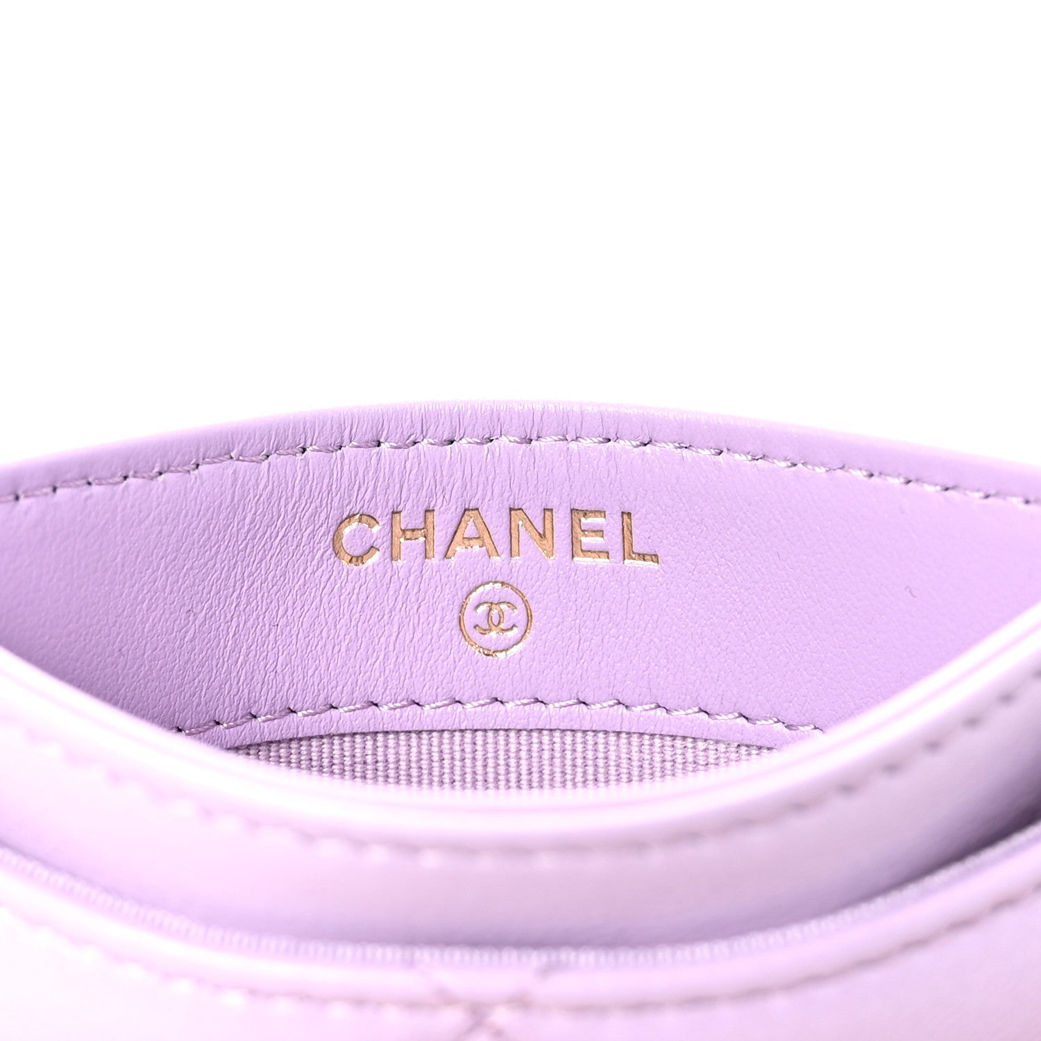Chanel Lambskin Quilted Chanel 19 Card Holder Light Purple 6 of 9