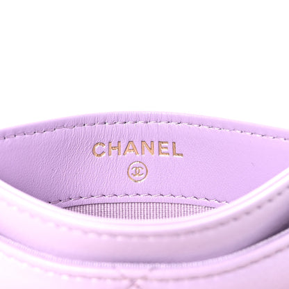 Chanel Lambskin Quilted Chanel 19 Card Holder Light Purple 6 of 9