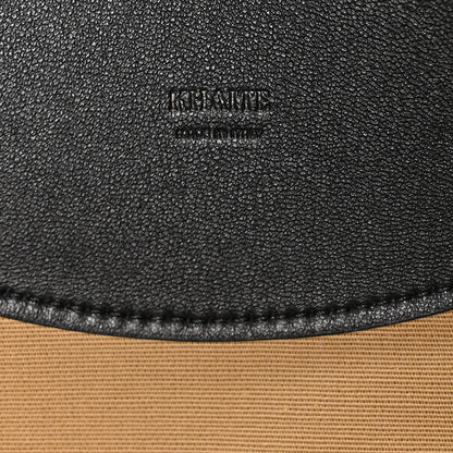 Khaite Canvas Calfskin Medium Lotus Tote Black Honey 7 of 11