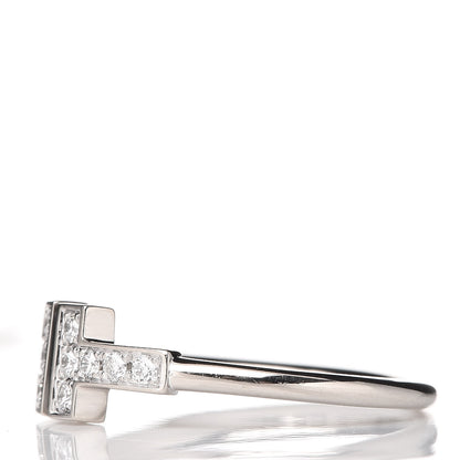 Tiffany 18K White Gold Diamond T Wire Ring 50 5.25 3 of 6