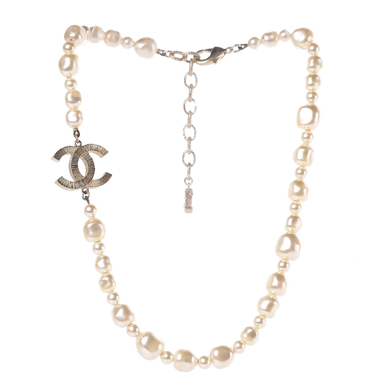 Chanel Baroque Pearl Short Necklace Gold 3 of 6