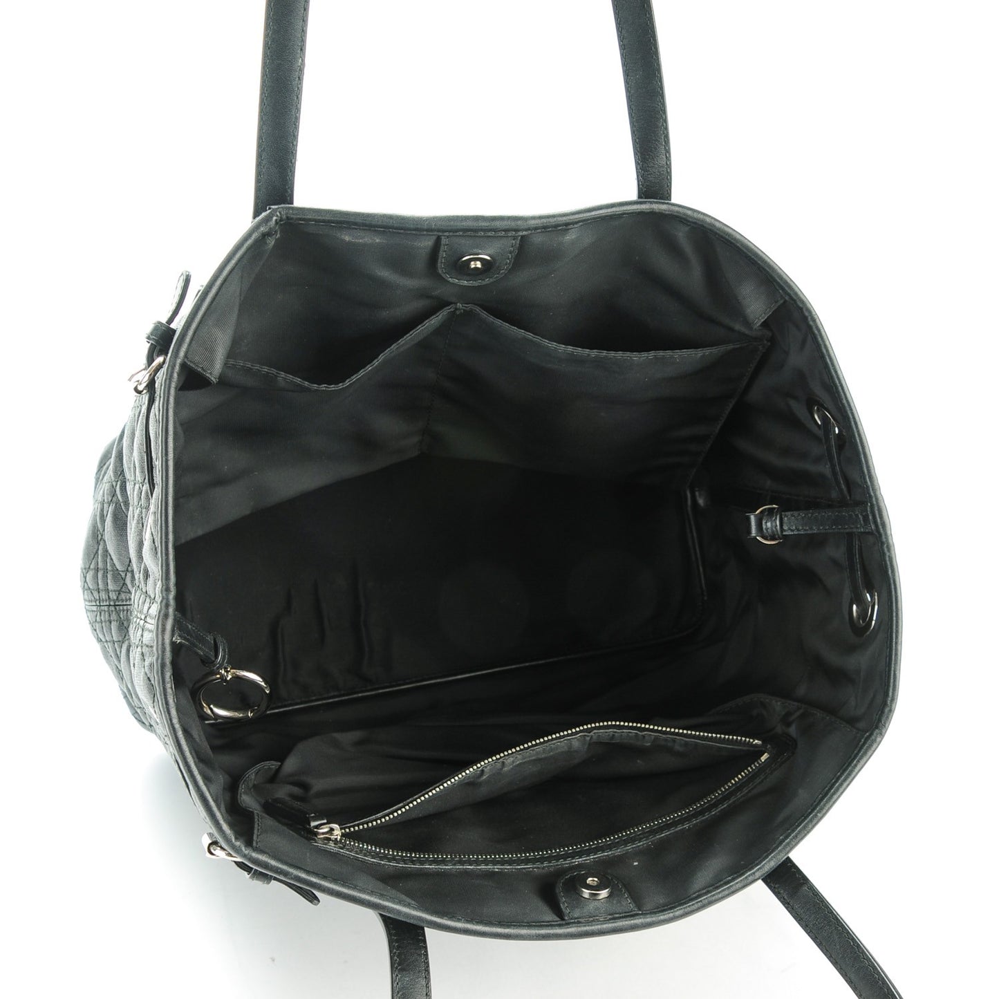 Coated Canvas Cannage Medium Panarea Tote Black