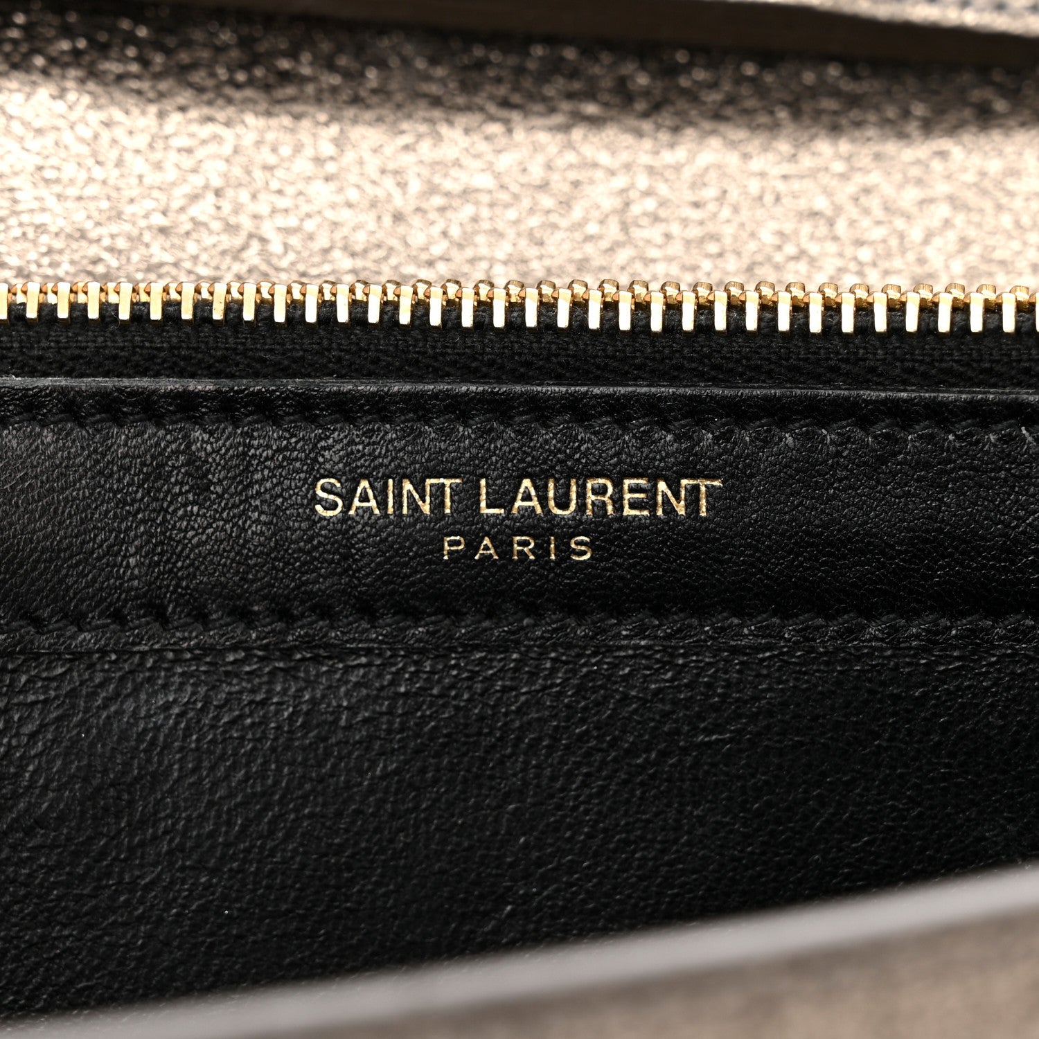 Saint Laurent Grained Metallic Calfskin Monogram Chain Wallet Bronze 5 of 8