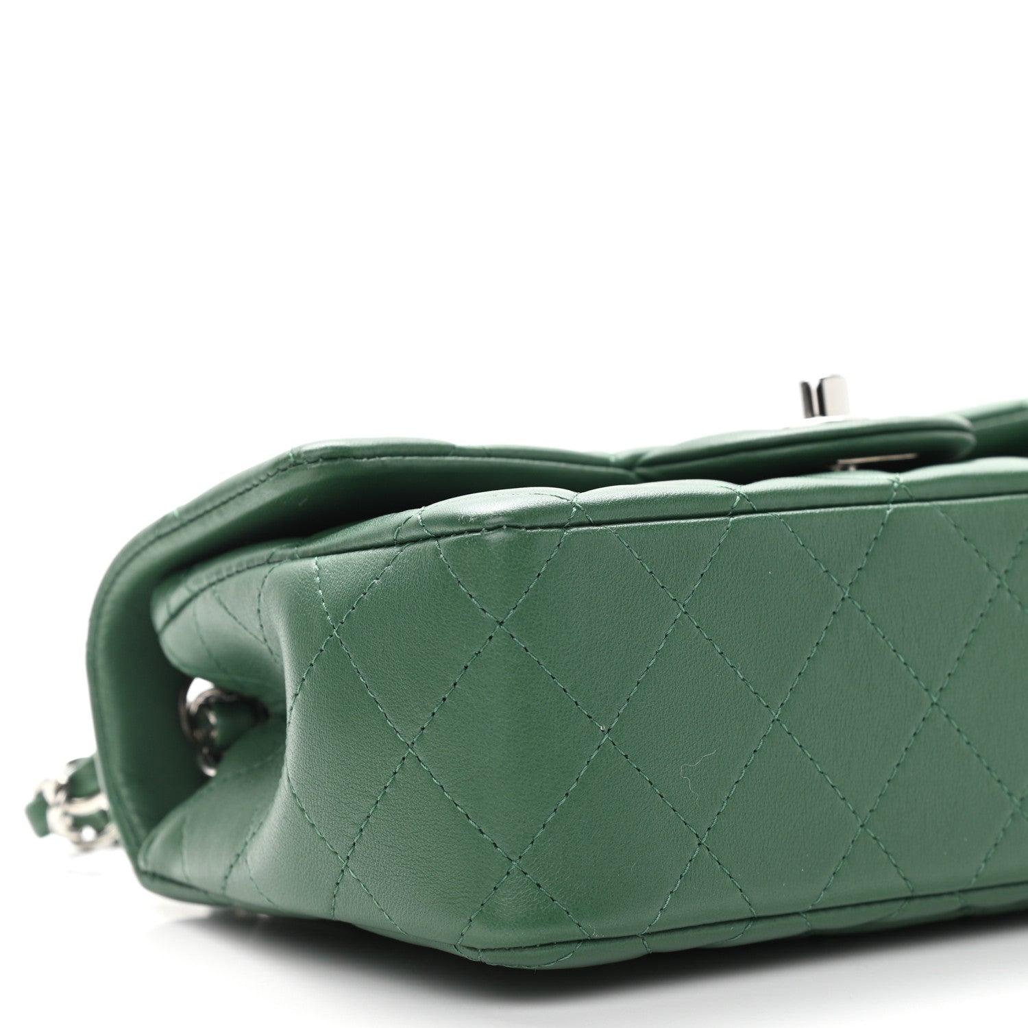 Chanel Lambskin Quilted Mini Rectangular Flap Green 9 of 10