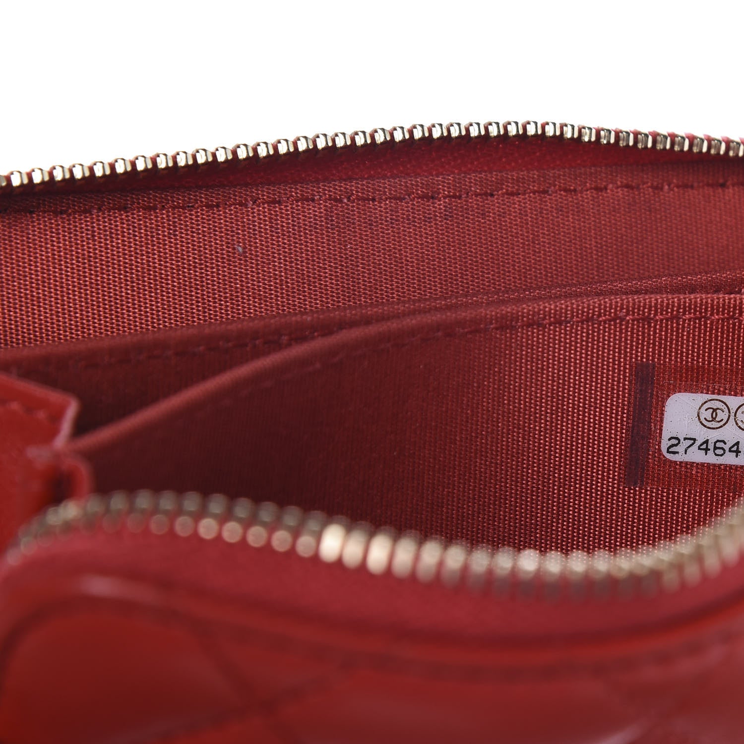 Chanel Lambskin Quilted Camellia Zip Coin Purse Red 7 of 8