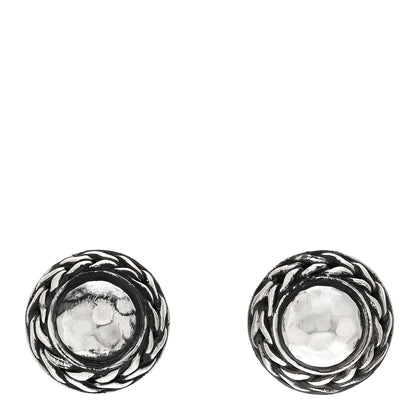 John Hardy Sterling Silver Classic Chain Round Hammered Stud Earrings 1 of 4