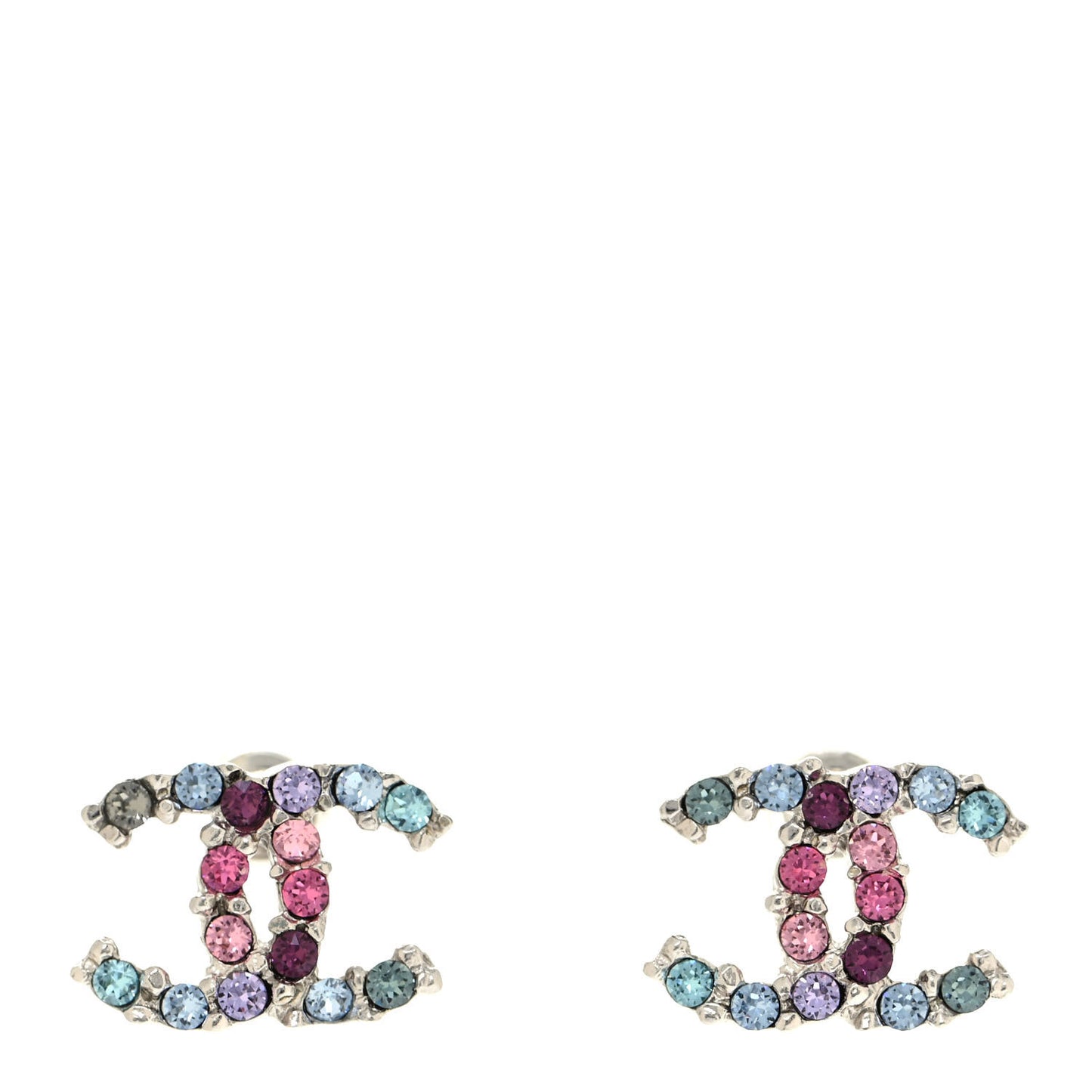 Crystal CC Earrings Silver Multicolor