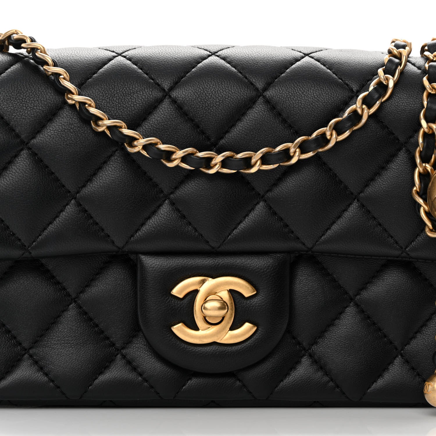 Chanel Lambskin Quilted Mini Rectangular Pearl Crush Flap Black 8 of 13