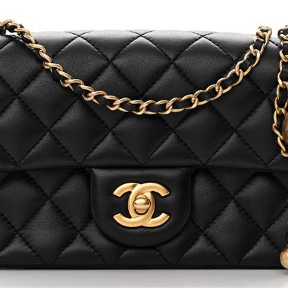 Chanel Lambskin Quilted Mini Rectangular Pearl Crush Flap Black 8 of 13