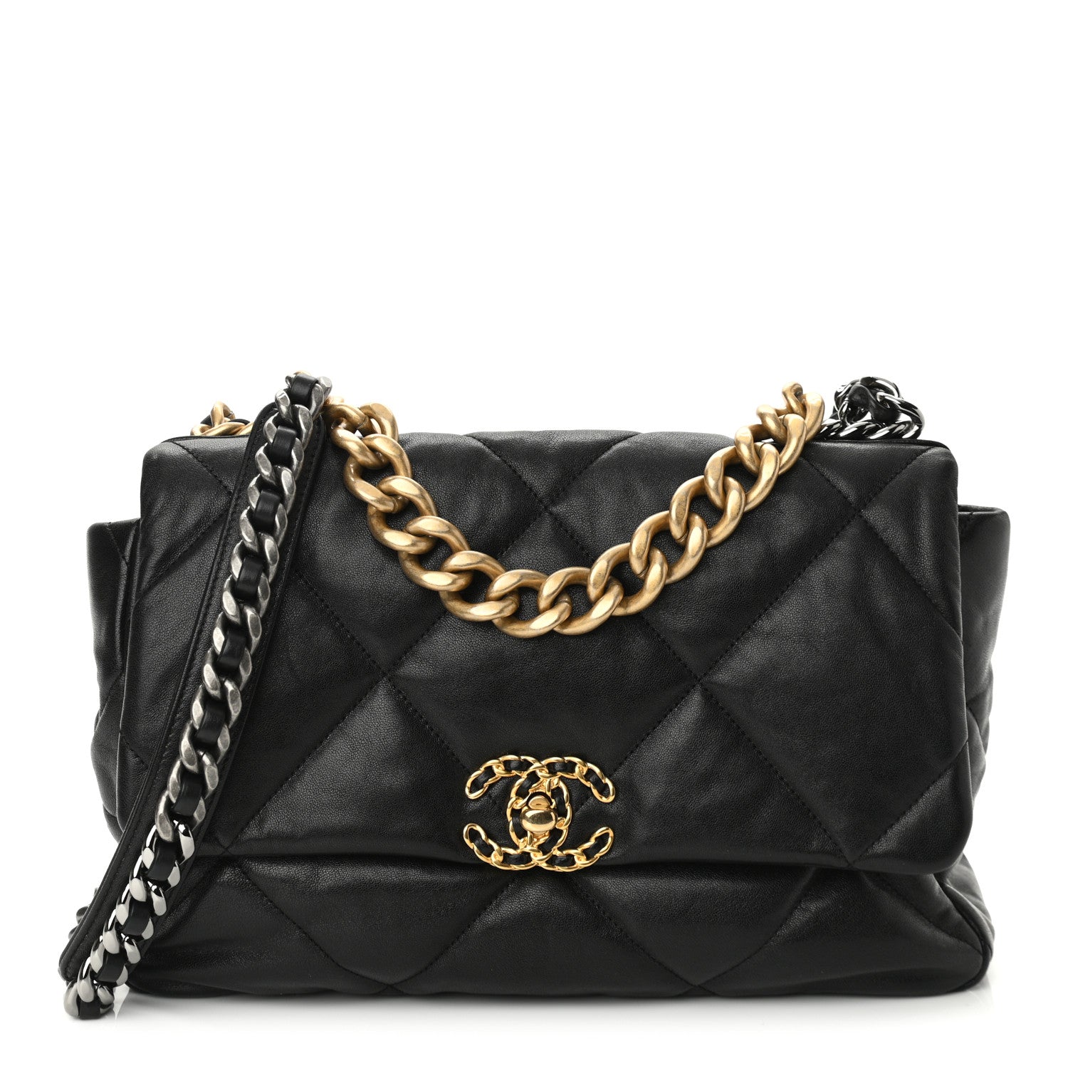 Chanel Lambskin Quilted Large Chanel 19 Flap Black 1 of 10