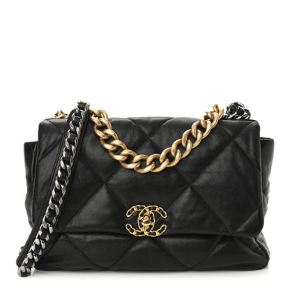 Chanel Lambskin Quilted Large Chanel 19 Flap Black 1 of 10