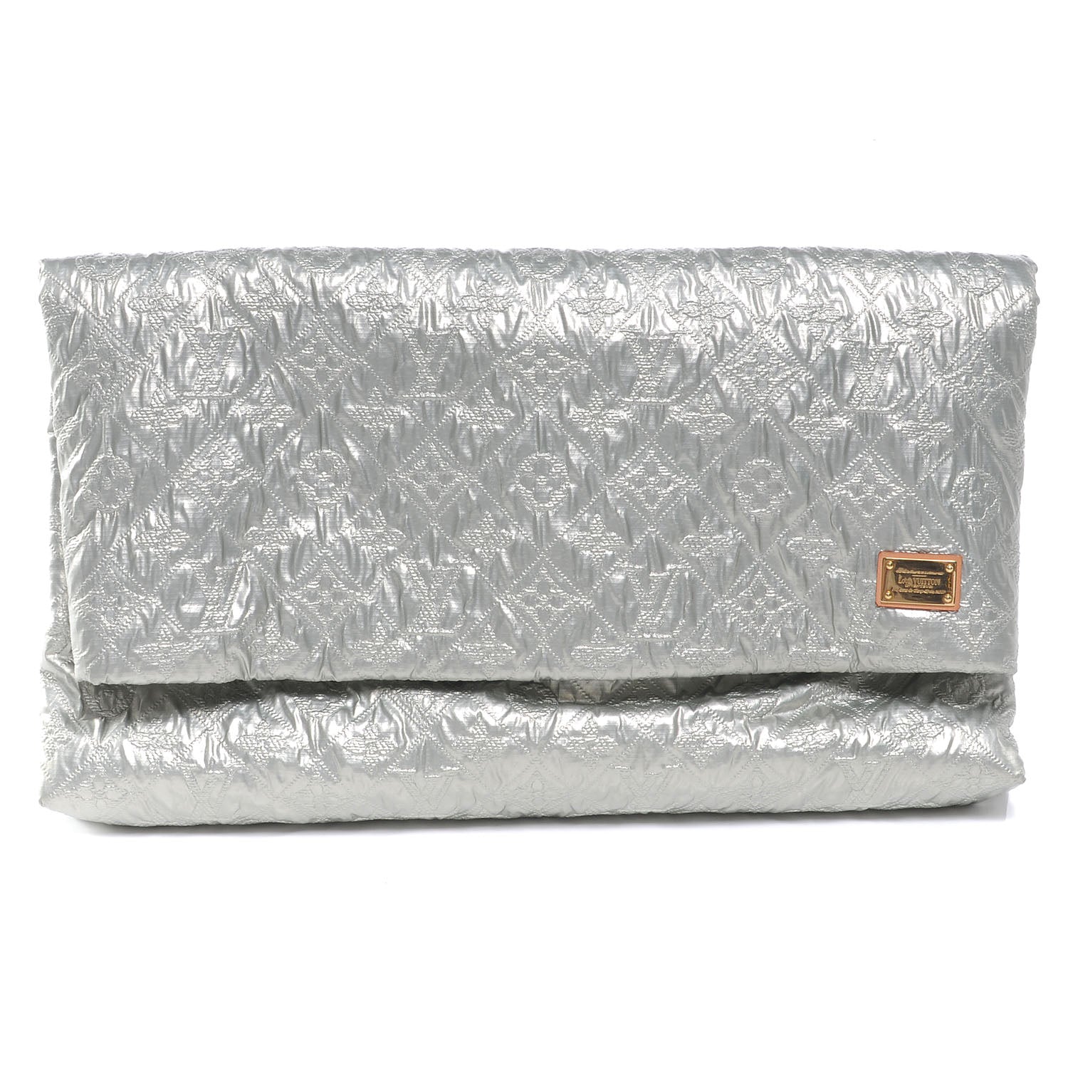 Louis Vuitton Jacquard Quilted Monogram Limelight Clutch GM Perle 1 of 7