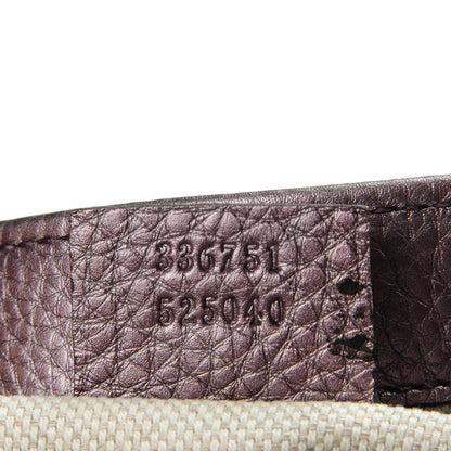 Gucci Metallic Pebbled Calfskin Small Soho Shoulder Bag Purple 7 of 21