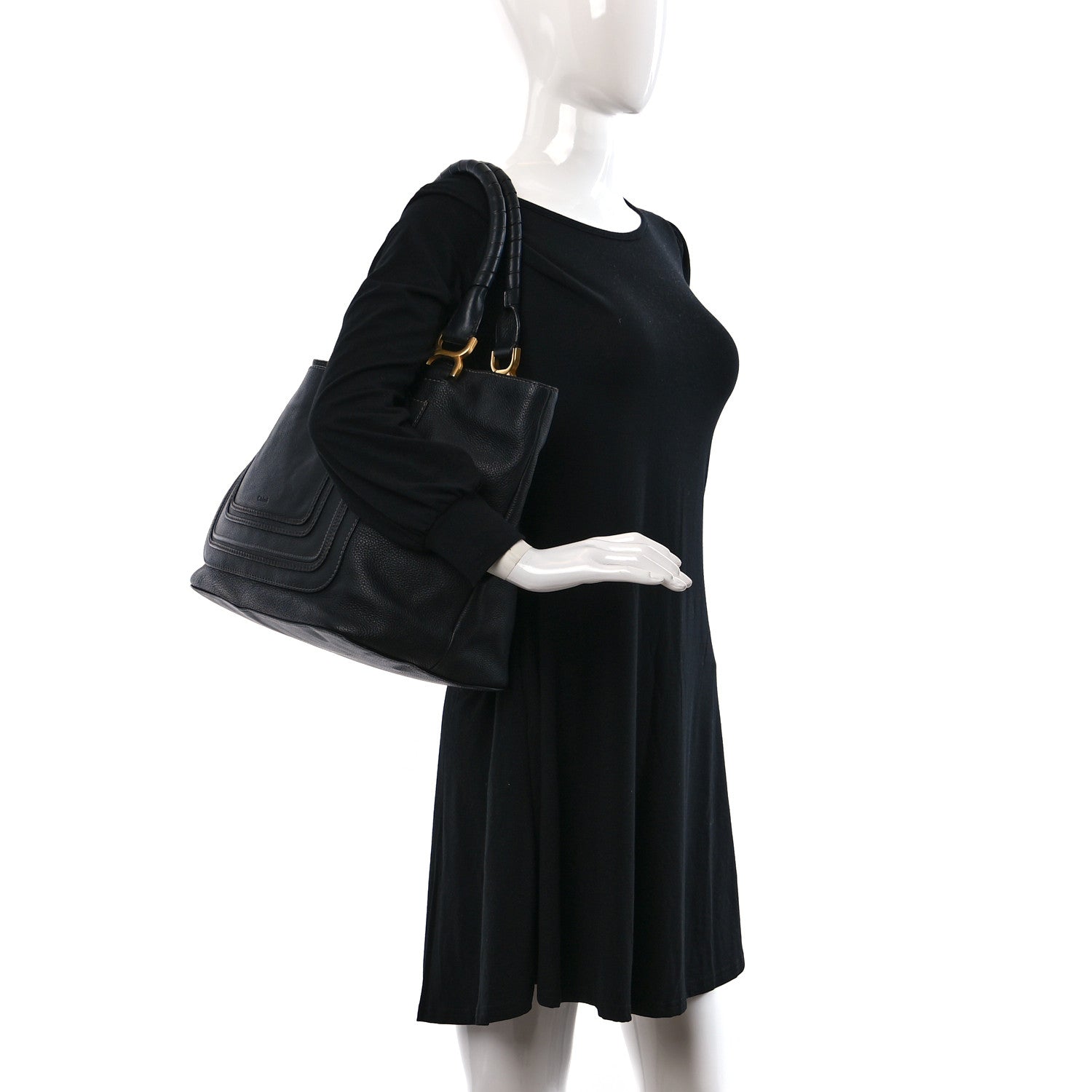 Chloe Calfskin Large New Marcie Tote Black 3 of 11
