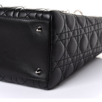 Christian Dior Lambskin Cannage Medium Lady Dior Black 6 of 10