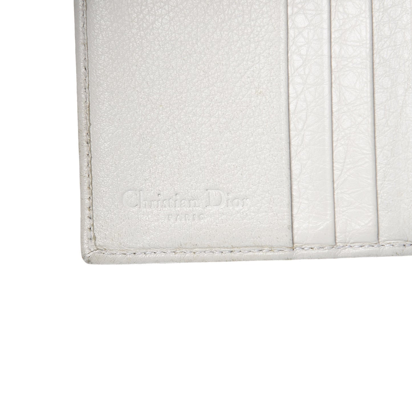 Calfskin Embroidered Romantic Flowers Saddle Compact Wallet White