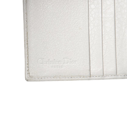 Christian Dior Calfskin Embroidered Romantic Flowers Saddle Compact Wallet White 6 of 17