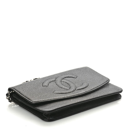 Chanel Caviar Timeless CC Wallet On Chain WOC Black 4 of 10