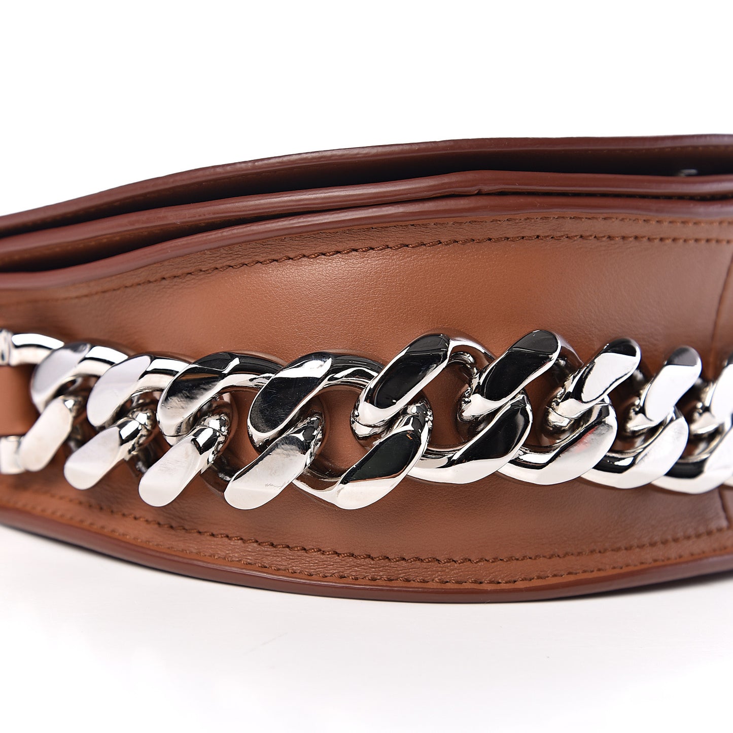 Calfskin Mini Infinity Saddle Bag Cognac