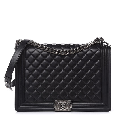 Chanel Lambskin Quilted Large Boy Flap Black 1 of 14