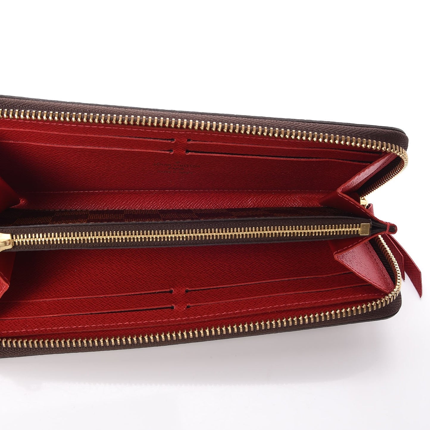Damier Ebene Clemence Wallet Cherry