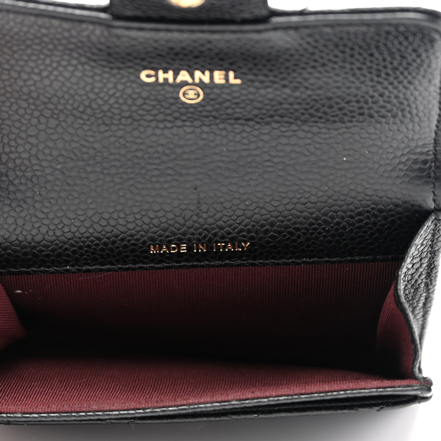 Caviar Quilted Flap Card Holder Black