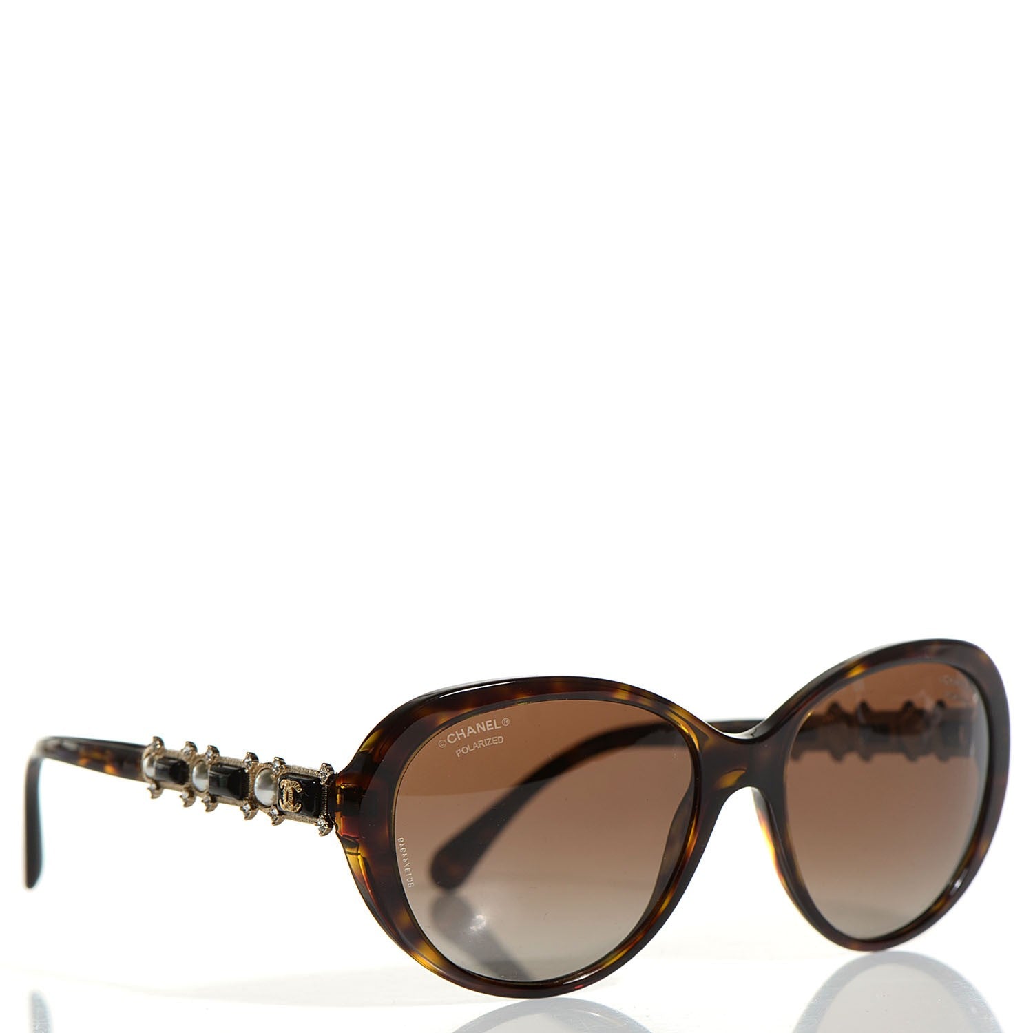 Chanel Pearl Crystal Bijoux Sunglasses 5337 Tortoise 3 of 12