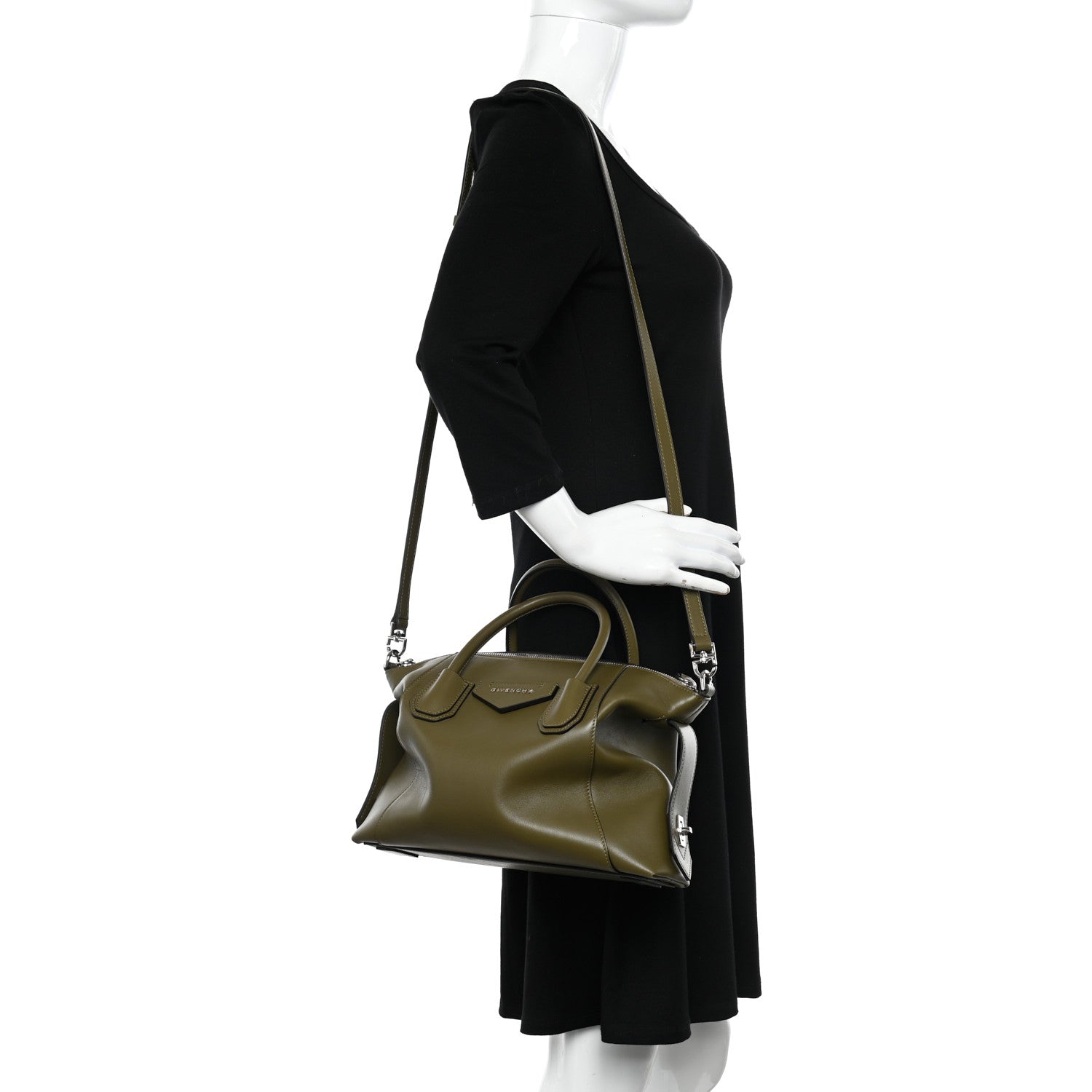 Givenchy Smooth Calfskin Small Soft Antigona Dark Khaki 2 of 10