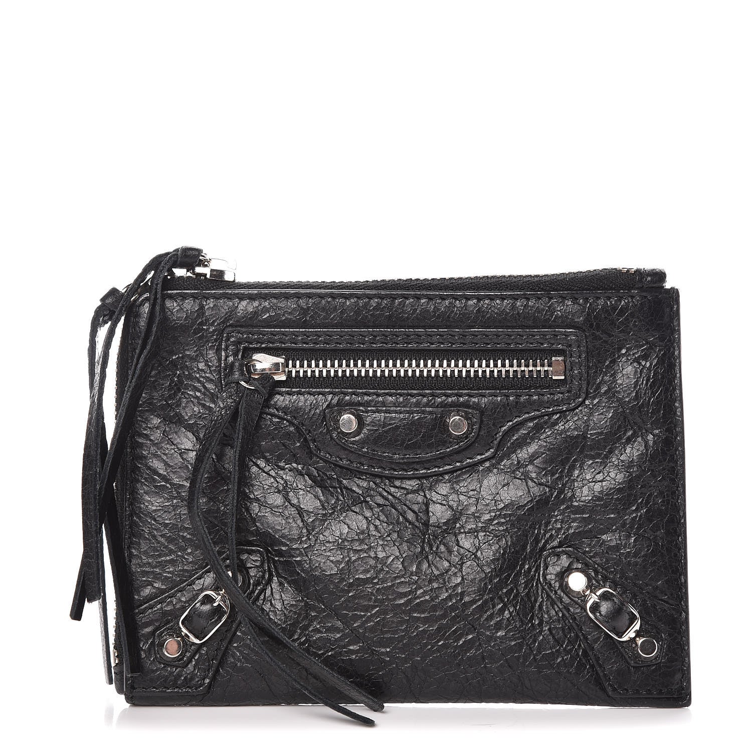 Balenciaga Agneau Arena Classic Silver Hardware Mini Pouch Black 1 of 7