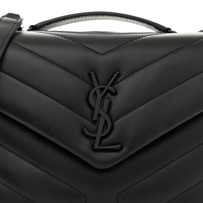 Saint Laurent Calfskin Y Quilted Monogram Monochrome Small Loulou Chain Satchel Black 8 of 12