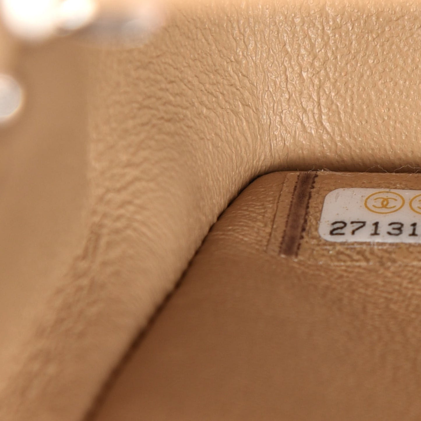 Lambskin Quilted Mini Rectangular Flap Beige
