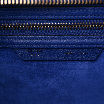 Celine Drummed Calfskin Micro Luggage Indigo 6 of 10
