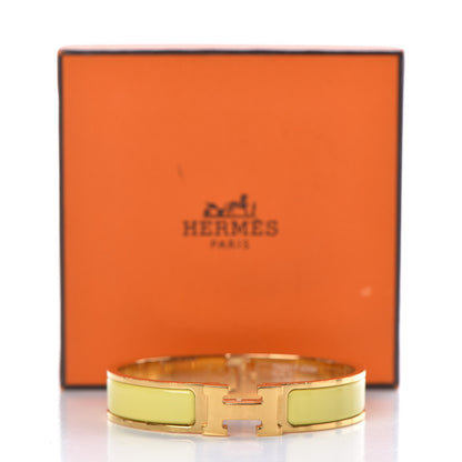 Hermes Enamel Narrow Clic Clac H Bracelet GM Jaune Citron 6 of 6