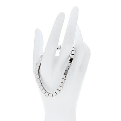 Saint Laurent Brass Palladium Crystal Square Tennis Bracelet M Silver 2 of 5