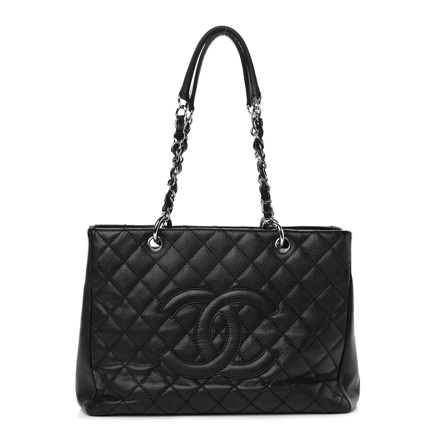 Caviar Quilted Grand Shopping Tote GST Black