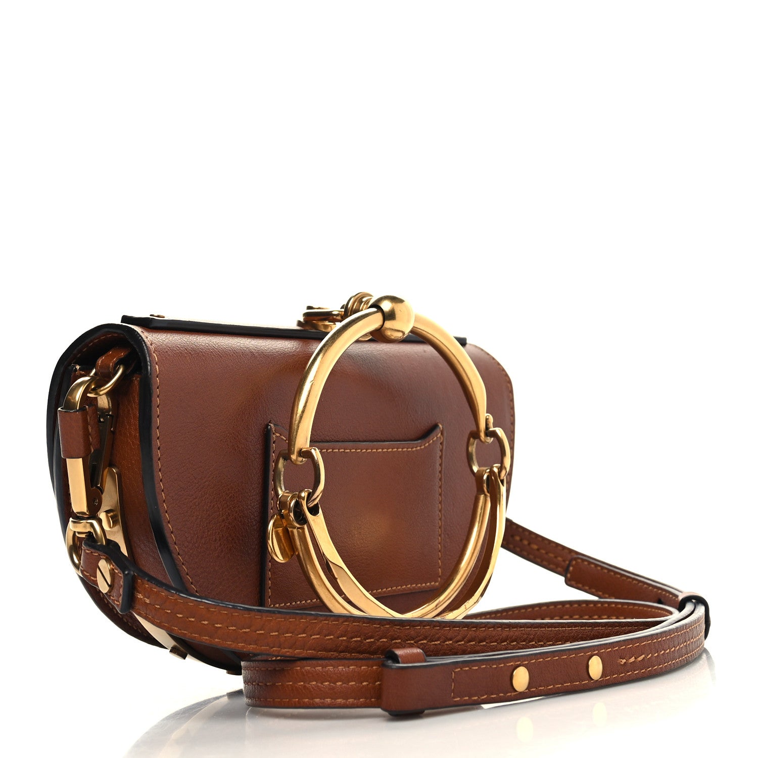 Chloe Calfskin Small Nile Bracelet Minaudiere Bag Caramel 3 of 9