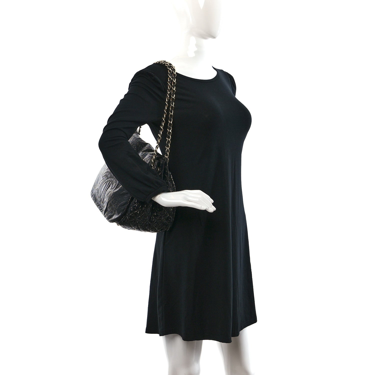 Chanel Vinyl XL Rock and Chain Flap Black 2 of 11